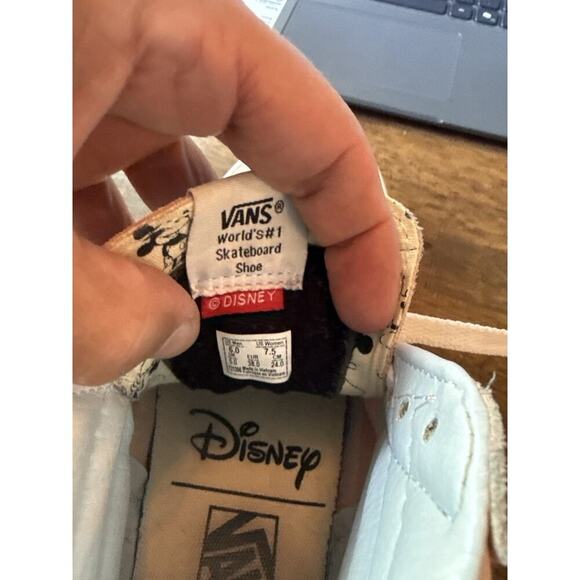 Vans Sk8-Hi Disney Mickey Minnie Mouse Pink Suede Sneakers Women’s 7.5 Rare - Picture 9 of 12